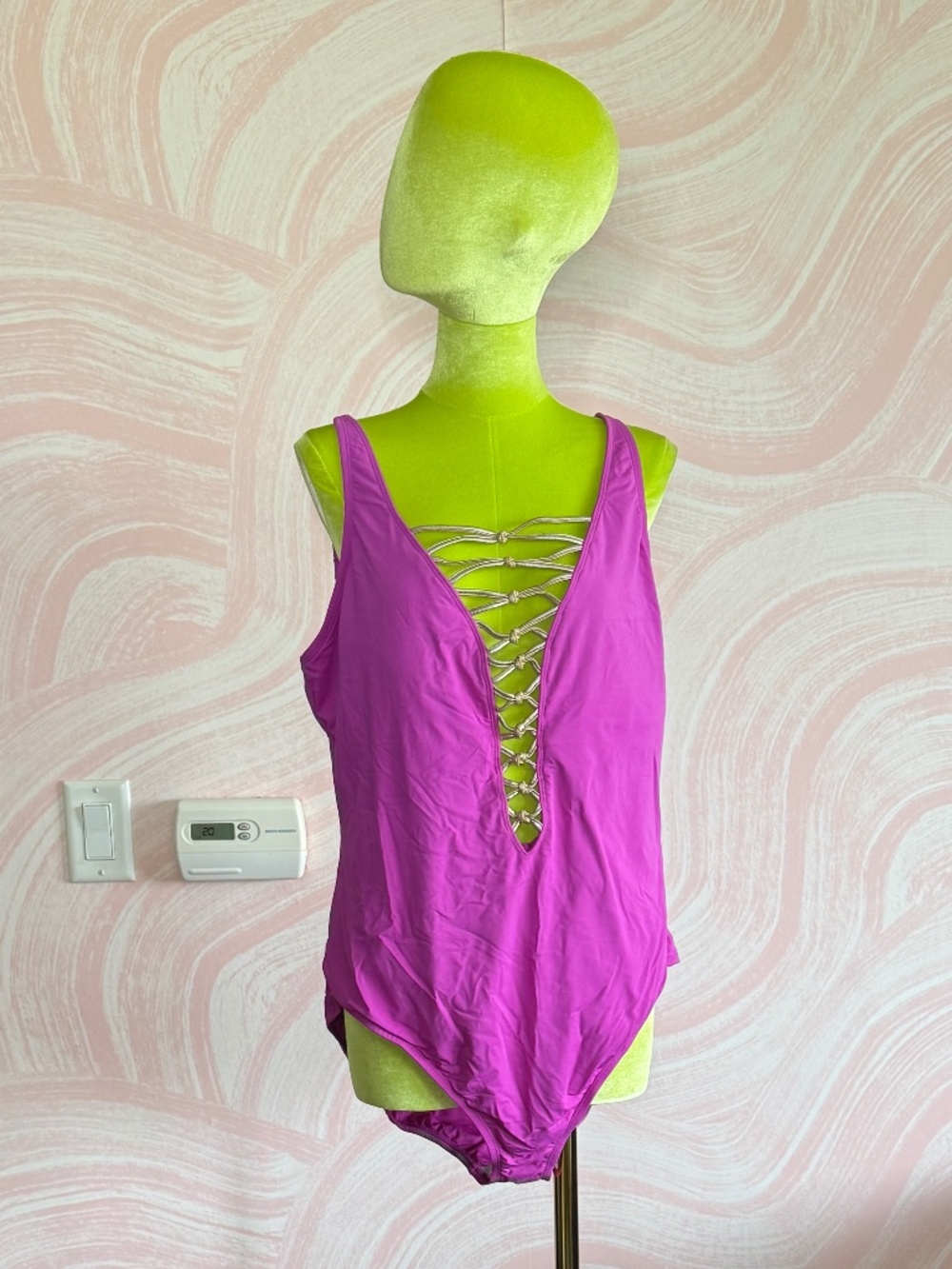 Fuschia plus-size swimsuit